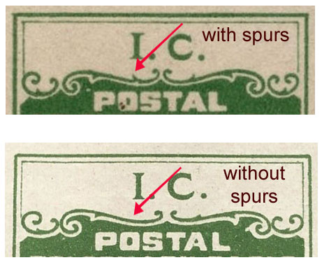 Difference beiween spurs and non-spurs stamps