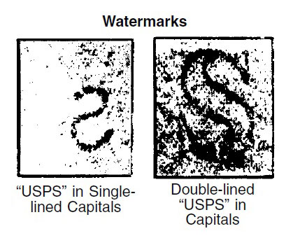 US 1916 stamps USPS Single-lined Watermark