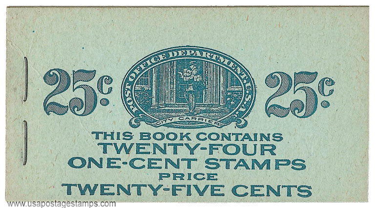 US 1917 George Washington (1732-1799) 25c. Unexploded Booklet Scott. BK55