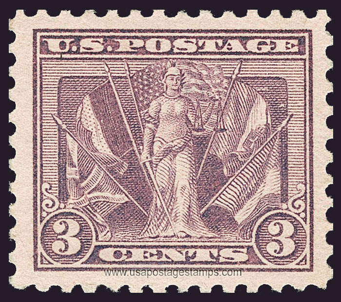 US 1919 Lady Victory and Flags of Allies 3c. Scott. 537c