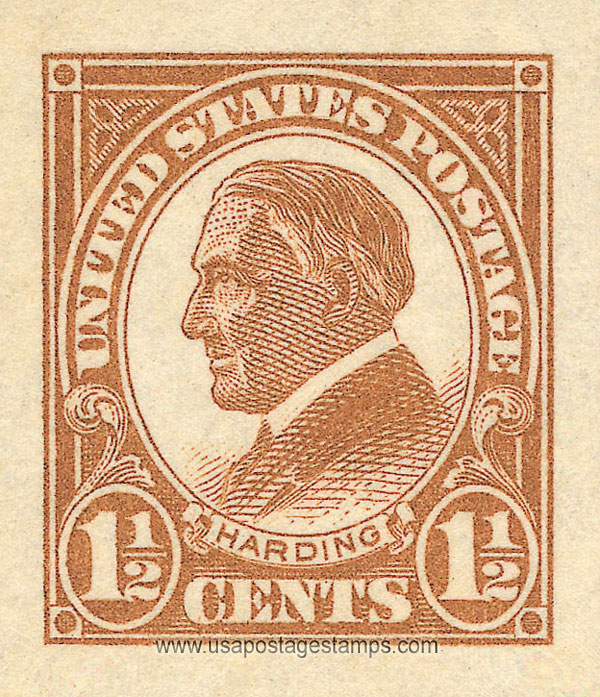US 1925 Warren Gamaliel Harding (1865-1923) Imperf. 1�c. Scott. 576