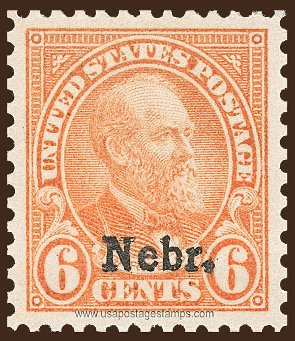 US 1929 James Abram Garfield (1831-1881) Ovpt. 'Nebr.' 6c. Scott. 675
