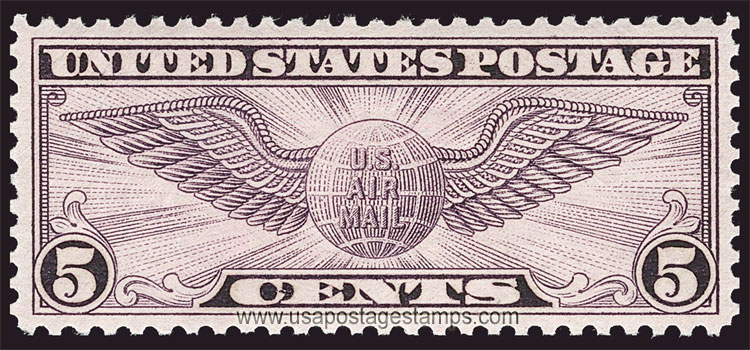 US 1931 'Airmail' Winged Globe 5c. Scott. C16