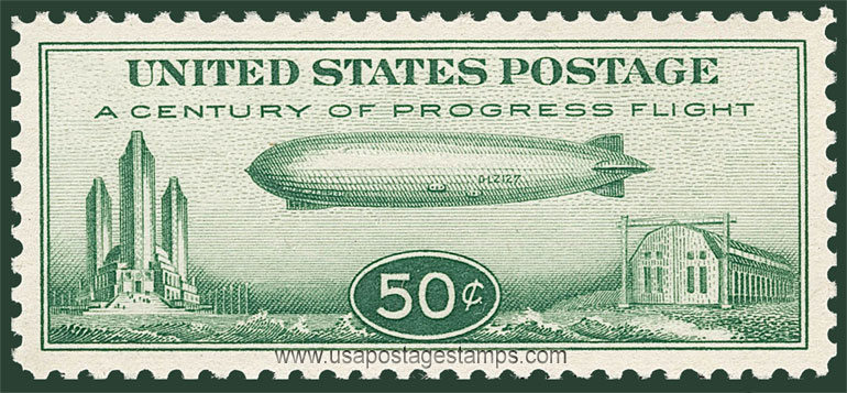 US 1933 'Airmail' Winged Globe 50c. Scott. C18