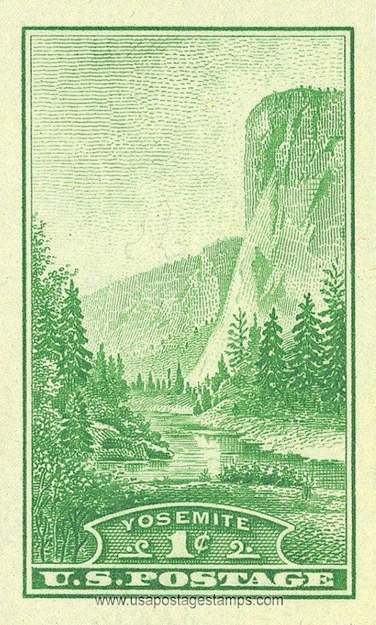 US 1934 Trans-Mississippi Philatelic Exposition ; Yosemite N.P Imperf. 1c. Scott. 751a