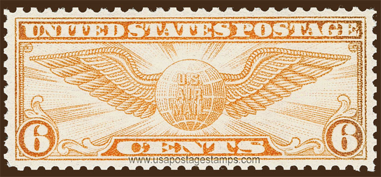 US 1934 'Airmail' Winged Globe 6c. Scott. C19