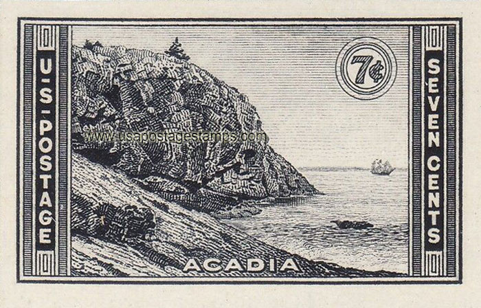 US 1935 Acadia National Park (1916), Maine 7c. Imperf. Scott. 762