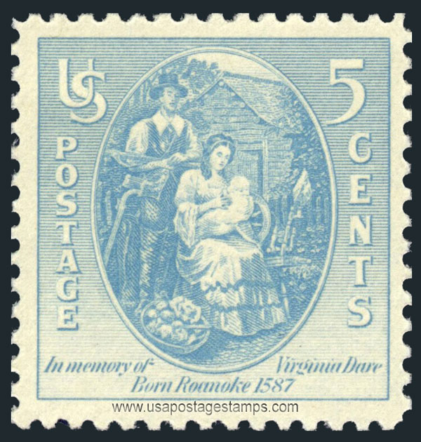 US 1937 350th Birth Anniversary of Virginia Dare 5c. Scott. 796