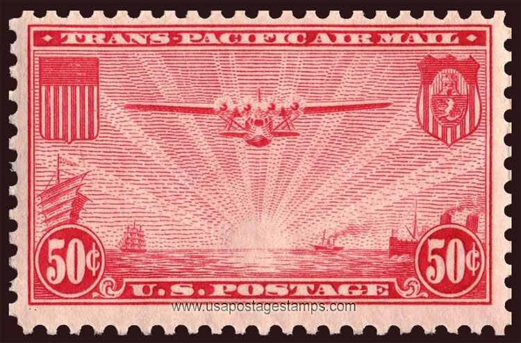 US 1937 'Airmail' Trans-Pacific 'The China Clipper' 50c. Scott. C22