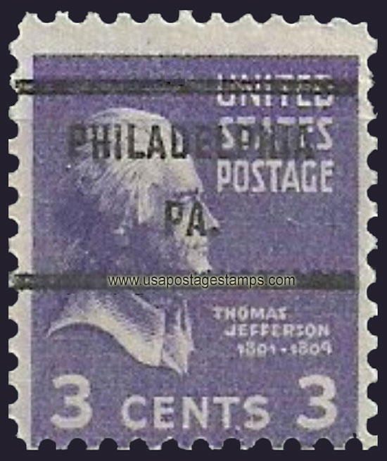 US 1938 Thomas Jefferson (1743-1826) 3c. Michel 414AV