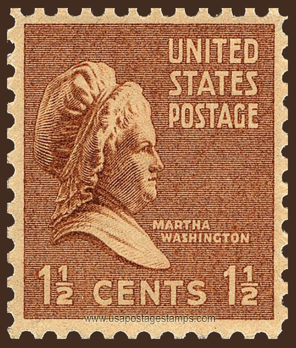 US 1938 Martha Dandridge Custis Washington (1731-1802) 1�c. Scott. 805