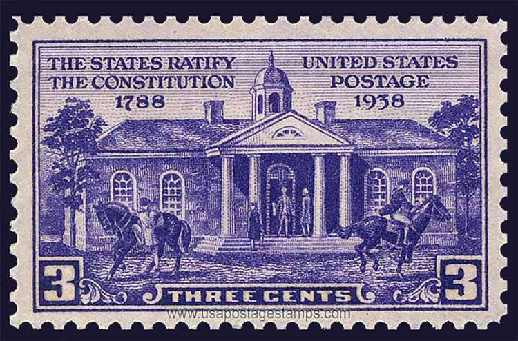 US 1938 Constitution Ratification Issue 3c. Scott. 835