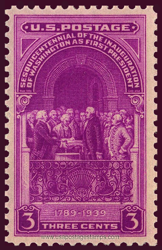 US 1939 Washington Inaugural Issue 3c. Scott. 854