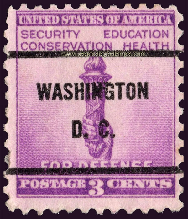 US 1940 National Defense Issue 'Torch Of Enlightenment' 3c. Michel PR497