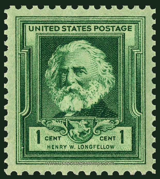 US 1940 Poet Henry Wadsworth Longfellow 1c. Scott. 864