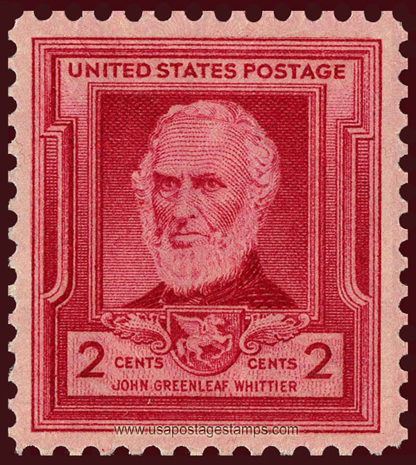 US 1940 Poet John Greenleaf Whittier 2c. Scott. 865
