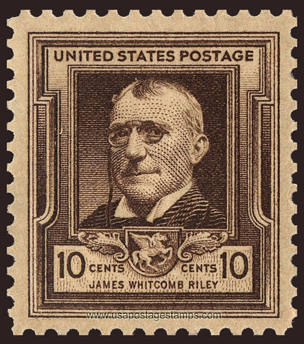 US 1940 Poet James Whitcomb Riley 10c. Scott. 868