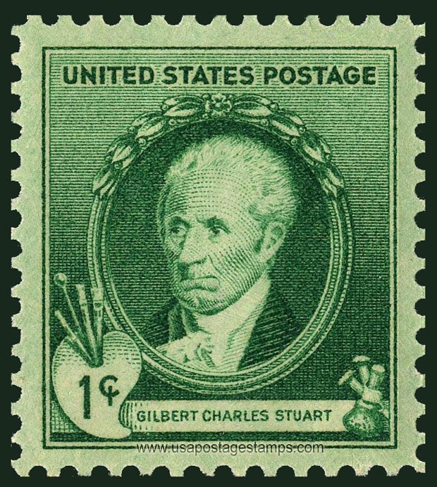 US 1940 Painter Gilbert Charles Stuart 1c. Scott. 884