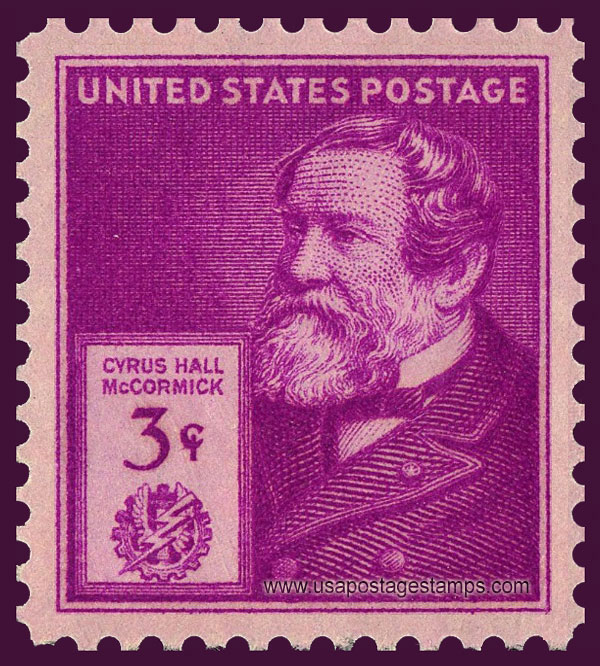US 1940 Inventor Cyrus Hall McCormick 3c. Scott. 891