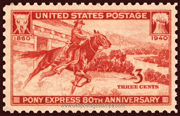 US 1940 80th Anniversary of the Pony Express 3c. Scott. 894