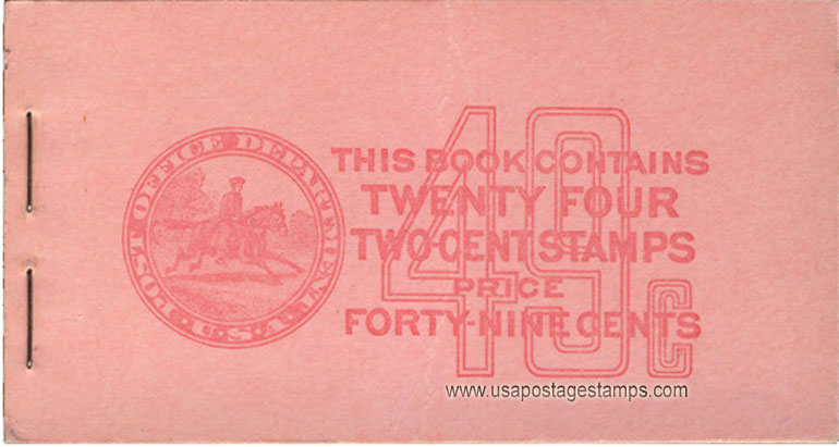 US 1942 John Adams (1735-1826) 49c. Unexploded Booklet Scott. BK96