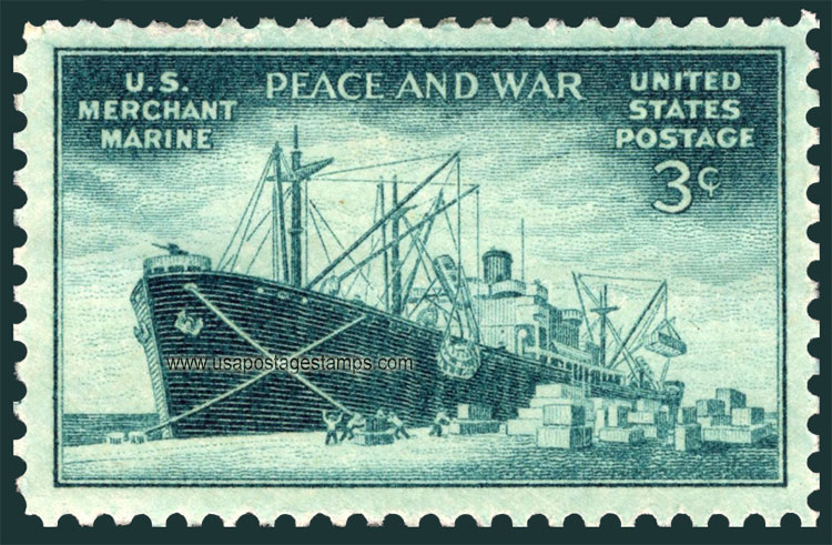 US 1946 Merchant Marine ; Liberty Ship 3c. Scott. 939