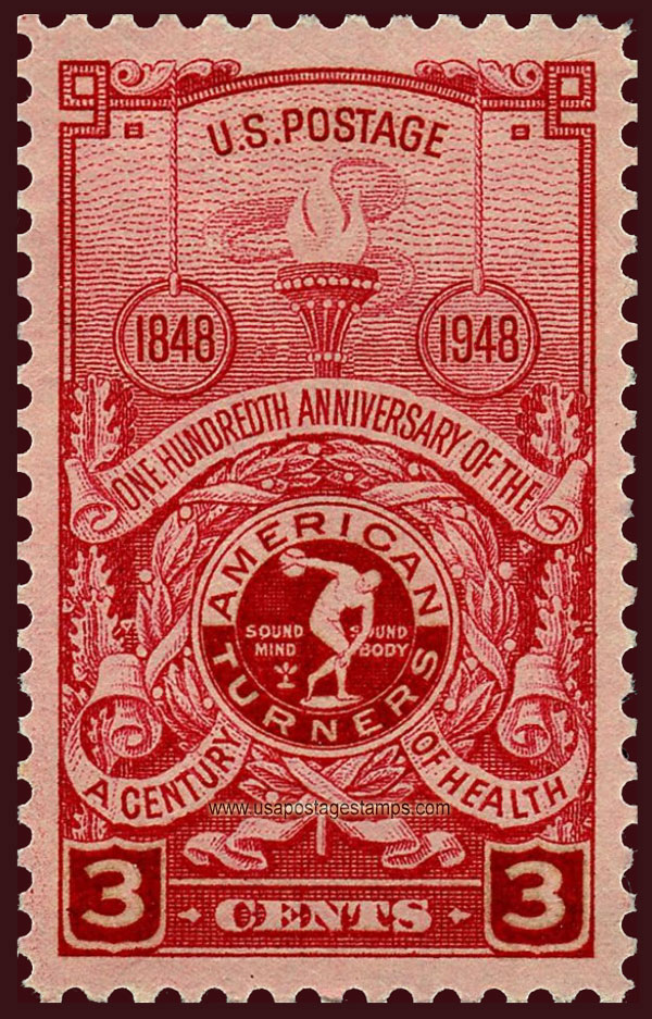 US 1948 100th Anniversary of American Turners Society 3c. Scott. 979