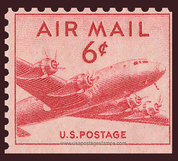 US 1949 'Airmail' DC-4 Skymaster Plane 6c. Michel 553Eur