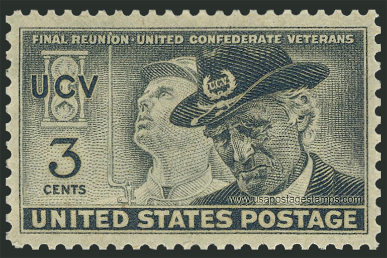 US 1951 United Confederate Veterans Final Reunion 3c. Scott. 998