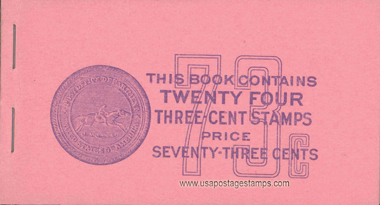 US 1954 Thomas Jefferson ; Booklet 73c. Scott. BK105
