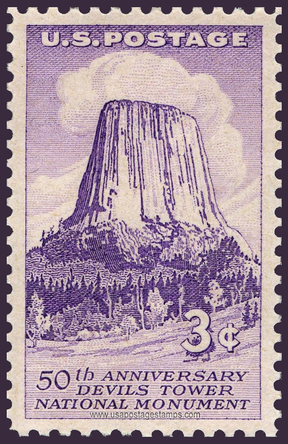 US 1956 Devils Tower, Northeastern Wyoming 3c. Scott. 1084
