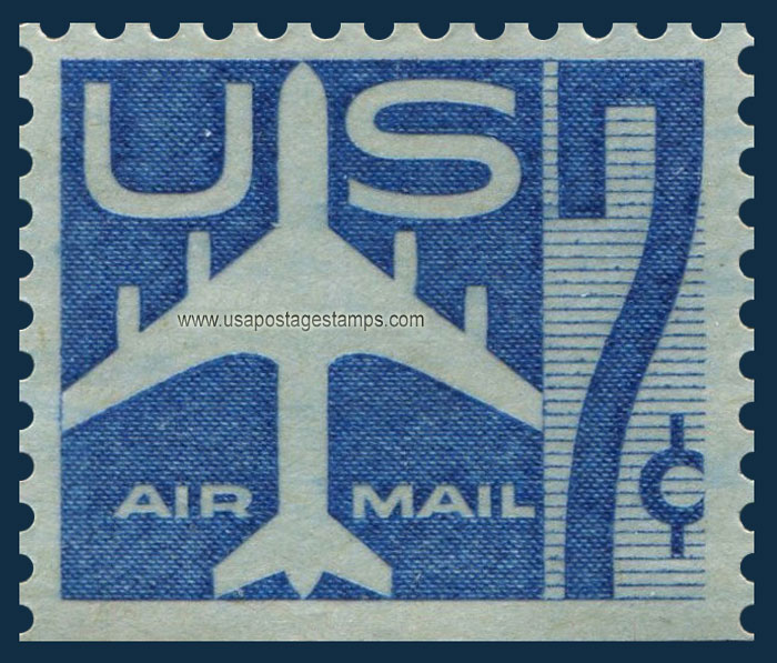 US 1958 'Airmail' Silhouette of Jet Airliner 7c. Michel 732Du