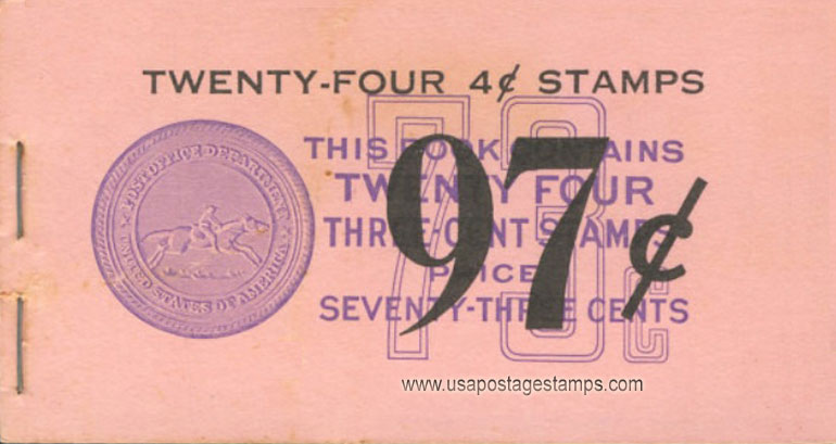 US 1958 Abraham Lincoln ; Booklet 97c. Scott. BK107