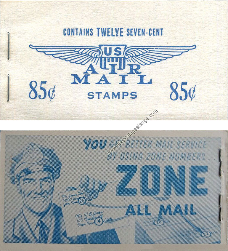 US 1958 Jet Silhouette ; Airmail Booklet 85c. Scott. BKC6