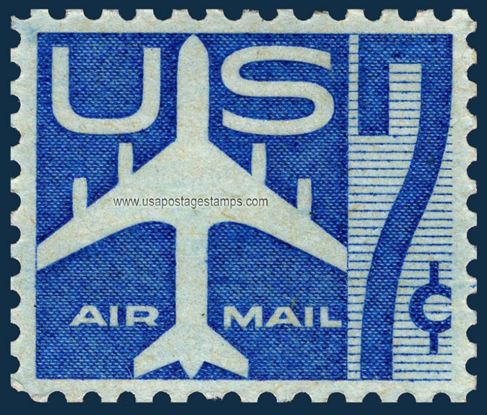 US 1958 'Airmail' Silhouette of Jet Airliner 7c. Scott. C51