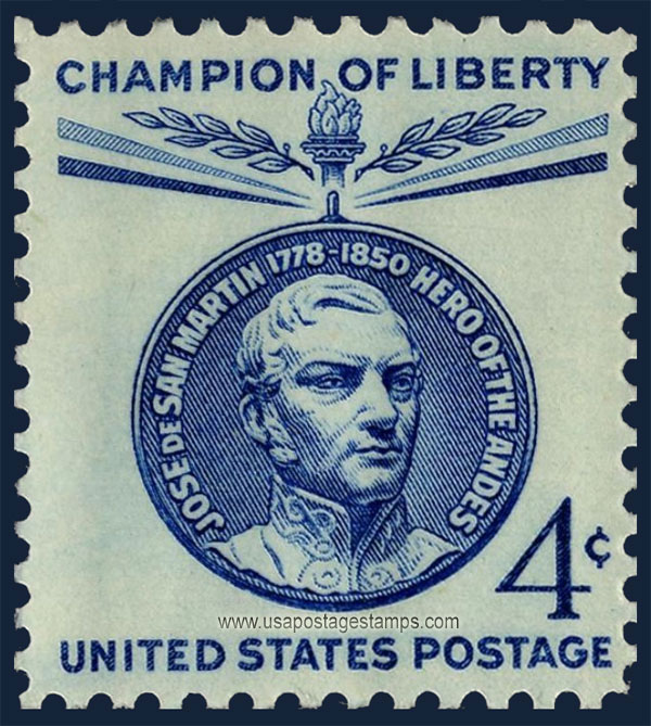 US 1959 Jos� de San Mart�n ; Champion of Liberty 4c. Scott. 1125