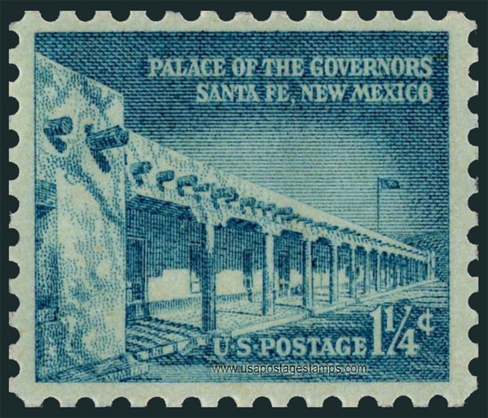 US 1960 Palace of the Governors, Santa Fe, New Mexico 1�c. Scott. 1031A