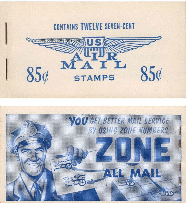 US 1960 Jet Silhouette ; Airmail Booklet 85c. Scott. BKC7