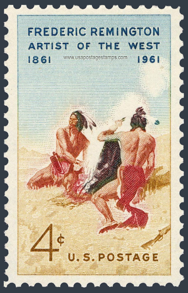 US 1961 Painter Frederic Sackrider Remington 4c. Scott. 1187