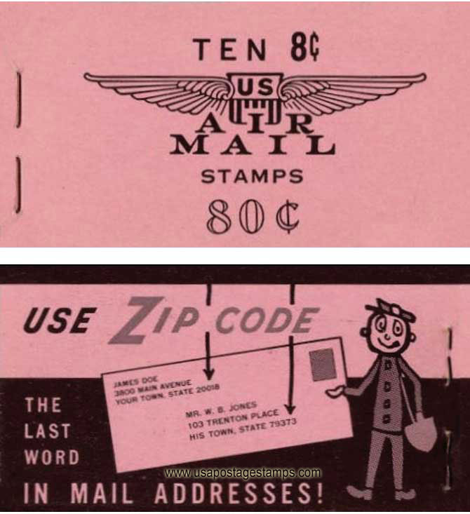 US 1962 Jet Airliner over Capitol ; Booklet 8c.x10 Scott. BKC11