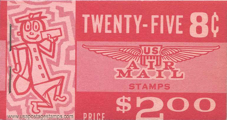 US 1962 Jet Airliner over Capitol ; Booklet 8c.x25 Scott. BKC13