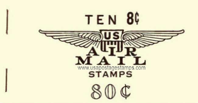 US 1962 Jet Airliner over Capitol ; Booklet 8c.x10 Scott. BKC16