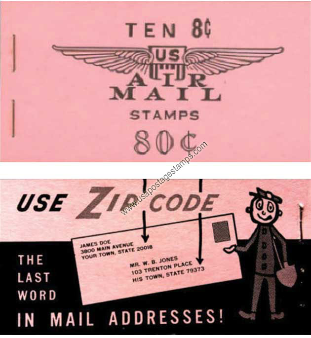 US 1962 Jet Airliner over Capitol ; Booklet 8c.x10 Scott. BKC17