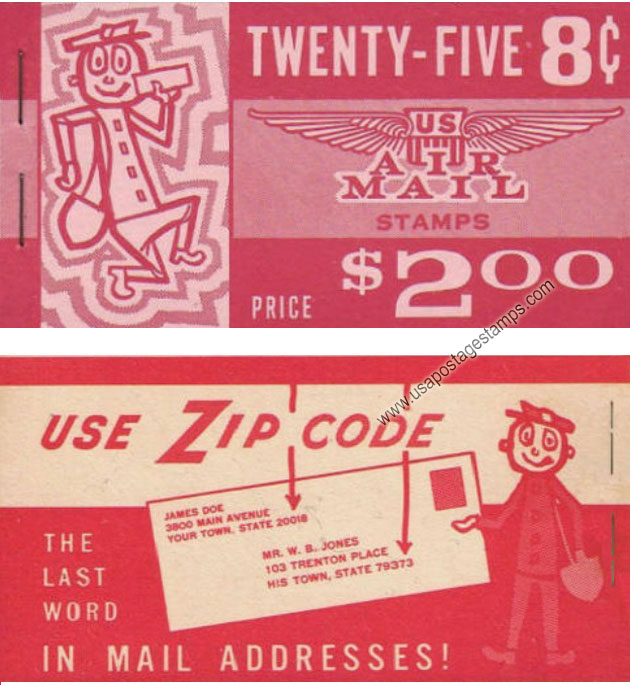 US 1962 Jet Airliner over Capitol ; Booklet 8c.x25 Scott. BKC18