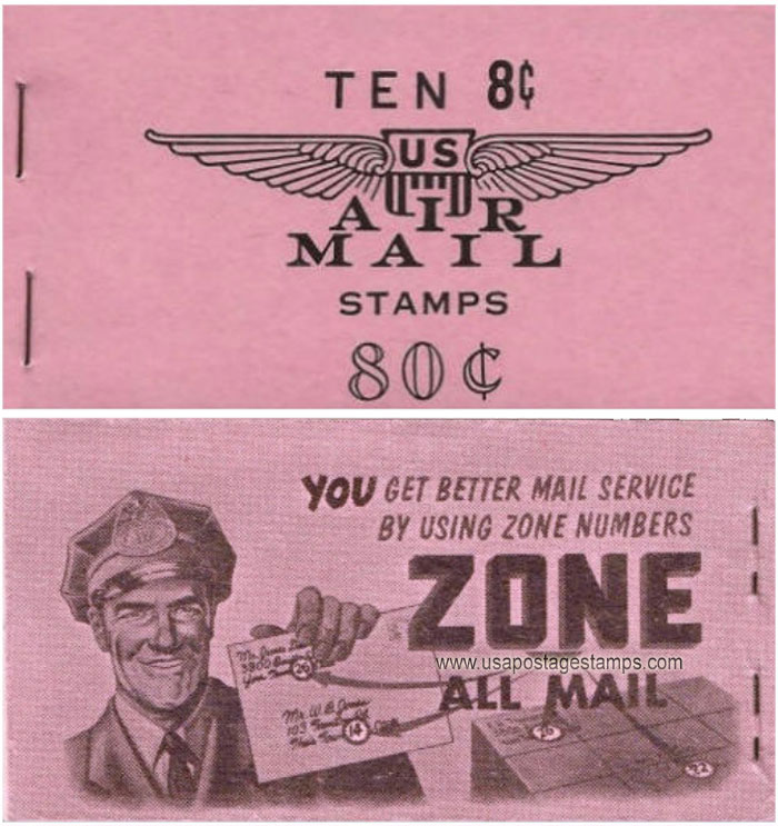 US 1962 Jet Airliner over Capitol ; Booklet 8c.x10 Scott. BKC9