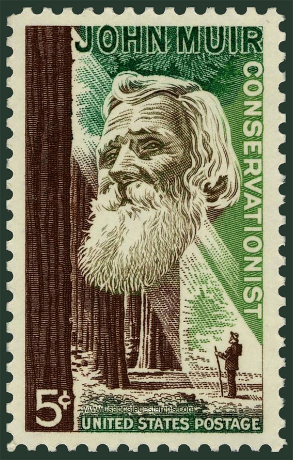 US 1964 John Muir and Redwood Forest 5c. Scott. 1245