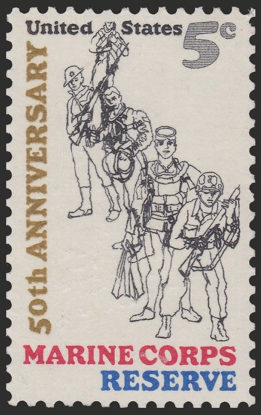 US 1966 50th Anniversary of Marine Corps Reserve 5c. Scott. 1315