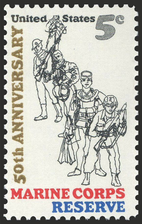 US 1966 50th Anniversary of Marine Corps Reserve 5c. Scott. 1315a