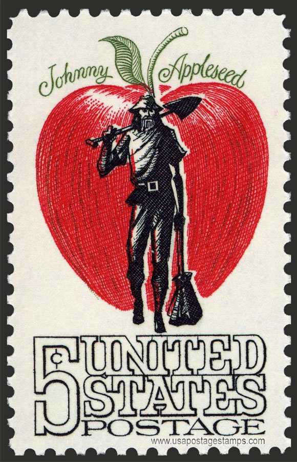US 1966 American Folklore ; Johnny Appleseed 5c. Scott. 1317