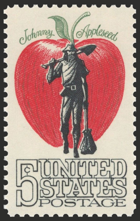 US 1966 American Folklore ; Johnny Appleseed 5c. Scott. 1317a